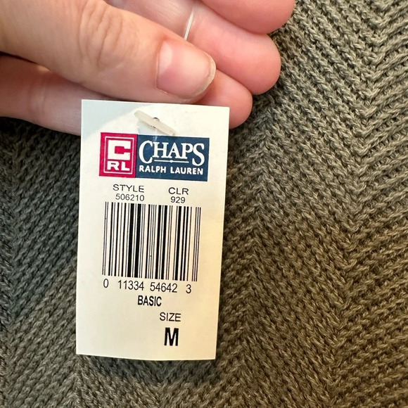 NWT Men's Vintage Chaps Ralph Lauren Hand Framed Herringbone Sweater M - Picture 3 of 8